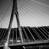 Steubenville Bridge Black and White Square Steubenville Bridge black and white