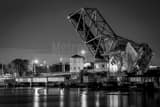 Cass Street Train Bridge Black and White Horizontal Cass Street Train Bridge black and white