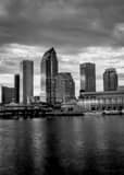 Downtown Tampa Skyline At Dusk Black and White Vertical Downtown Tampa Skyline At Dusk black and white