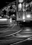 Taxi And Street Car Channelside Black and White Vertical Taxi And Street Car Channelside black and white