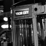 Ybor City Streetcar Black and White Square Ybor City Streetcar black and white