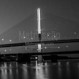 Glass City Skyway Bridge Black and White Square Glass City Skyway Bridge black and white