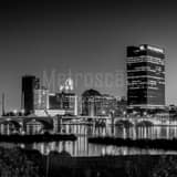 Toledo Skyline From Thomas Edison Park Black and White Square Toledo Skyline From Thomas Edison Park black and white
