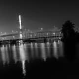 Veterans Glass City Skyway Bridge Black and White Square Veterans Glass City Skyway Bridge black and white