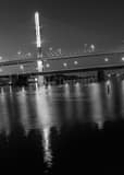 Veterans Glass City Skyway Bridge Black and White Vertical Veterans Glass City Skyway Bridge black and white