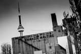 Canada Malting Factory Cn Tower Black and White Horizontal Canada Malting Factory Cn Tower black and white