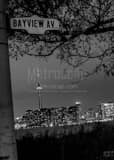 Toronto Skyline Bayview Wards Island Black and White Vertical Toronto Skyline Bayview Wards Island black and white