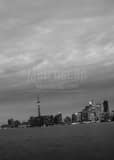 Toronto Skyline November Sky Black and White Vertical Toronto Skyline November Sky black and white