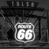 Route 66 Bridge Tulsa Oklahoma Black and White Square Route 66 Bridge Tulsa Oklahoma black and white