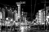 Granville Ave Downtown Vancouver Black and White Horizontal Granville Ave Downtown Vancouver black and white