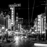 Granville Ave Downtown Vancouver Black and White Square Granville Ave Downtown Vancouver black and white