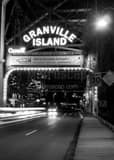 Granville Island Sign Black and White Vertical Granville Island Sign black and white