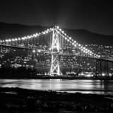 Lions Gate Bridge Black and White Square Lions Gate Bridge black and white