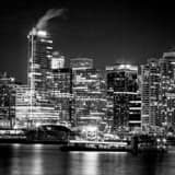 Vancouver Skyline From Stanley Park Black and White Square Vancouver Skyline From Stanley Park black and white