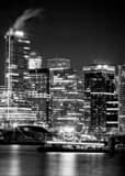 Vancouver Skyline From Stanley Park Black and White Vertical Vancouver Skyline From Stanley Park black and white