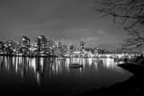 Vancouver Skyline Over False Creek Black and White Horizontal Vancouver Skyline Over False Creek black and white
