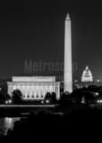 The Washington D.C. Skyline at Night black and white Pictures Vertical The Washington D.C. Skyline at Night black and white Pictures