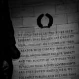 Declaration Of Independence Jefferson Memorial Black and White Square Declaration Of Independence Jefferson Memorial black and white