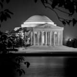 Jefferson Memorial Black and White Square Jefferson Memorial black and white