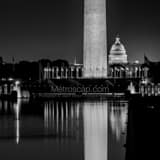 Reflecting Pool Washington Monument Black and White Square Reflecting Pool Washington Monument black and white