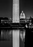 Reflecting Pool Washington Monument Black and White Vertical Reflecting Pool Washington Monument black and white