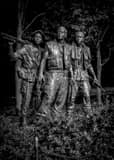 Three Soldiers Statue Black and White Vertical Three Soldiers Statue black and white