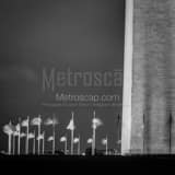 Us Flags Around Washington Monument Black and White Square Us Flags Around Washington Monument black and white