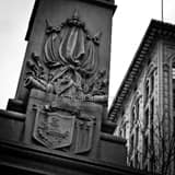 War Memorial In Downtown Youngstown Black and White Square War Memorial In Downtown Youngstown black and white