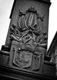 War Memorial In Downtown Youngstown Black and White Vertical War Memorial In Downtown Youngstown black and white