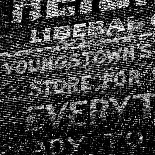 Matte Black MDF Framed Black and White Youngstown Photograph: Youngstown Liberal Credit in a Square Matte Black MDF Frame