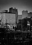 Youngstown Skyline From Woodland Ave Black and White Vertical Youngstown Skyline From Woodland Ave black and white